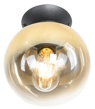 Lampa sufitowa Art Deco czarna ze złotym szkłem - pallon ArtDeco Oswietlenie wewnetrzne