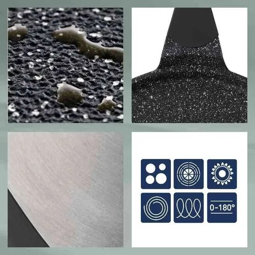 Patelnia wok Kela z pokrywką STELLA NOVA, odlewaluminiowy, czarna, 30 cm, 5 l