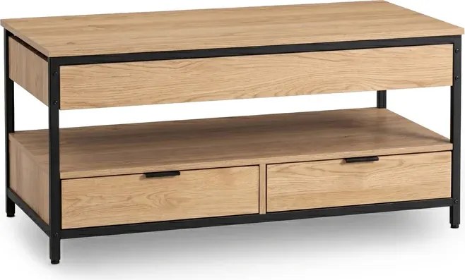 Ławostół Rozkładany LUCA 100 cm Dąb/Czarny Loft - Stół i Ława do Salonu