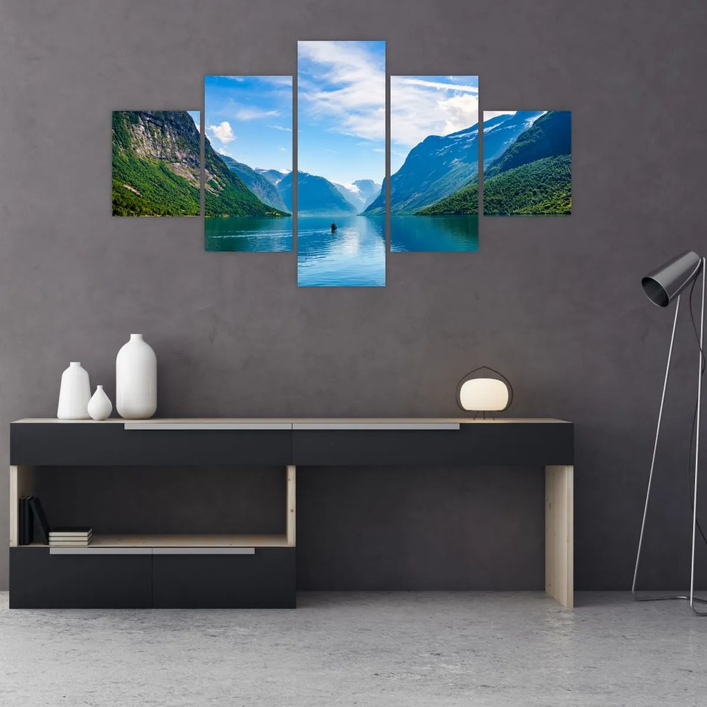 Obraz - Jezioro Lovatnet (125x70 cm)