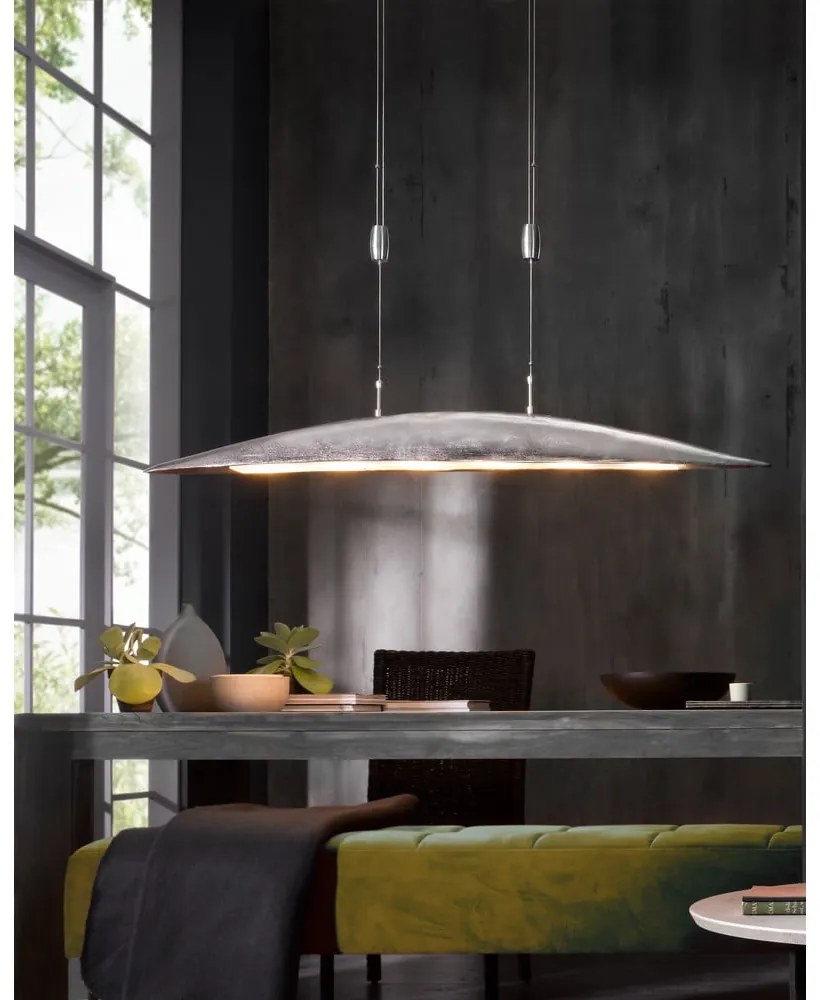Metalowa lampa wisząca LED ze ściemniaczem w kolorze srebra Colmar – Fischer & Honsel