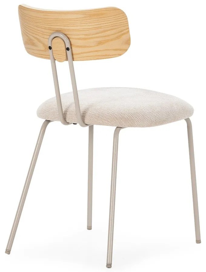 Beżowe/w naturalnym kolorze tapicerowane krzesło Olimpia – MOME