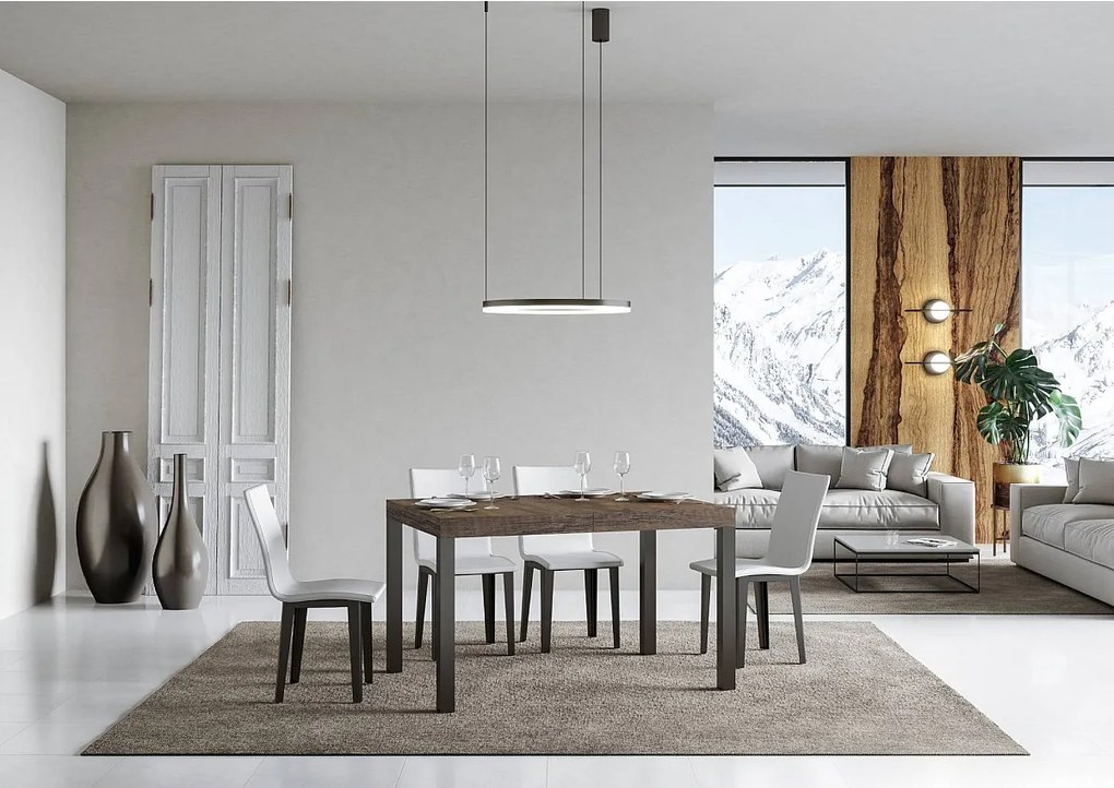 Stół rozkładany 120/224x90 cm Everyday orzech nogi antracytowe