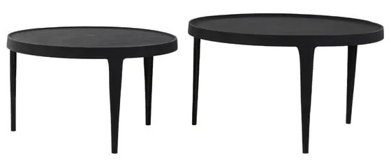 Czarne okrągłe stoliki zestaw 2 szt. ø 75 cm Tobias – Light &amp; Living