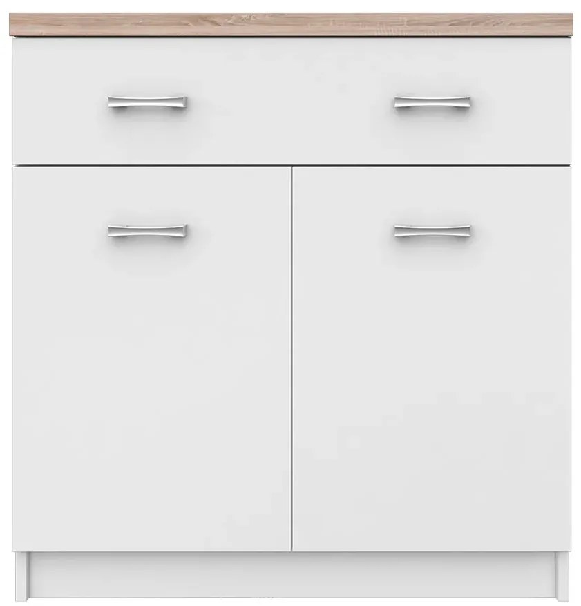 Biała komoda z szufladą i półkami 80 cm L3-W91