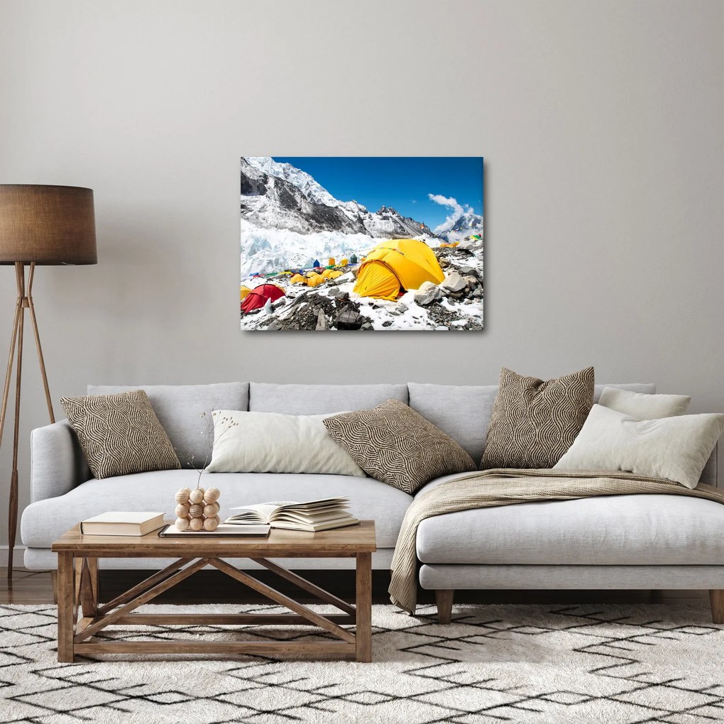 Obraz - Kemping w górach (70x50 cm)