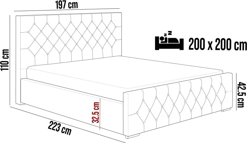 Łóżko Mona I 200 w tkaninie Magic Velvet 2290