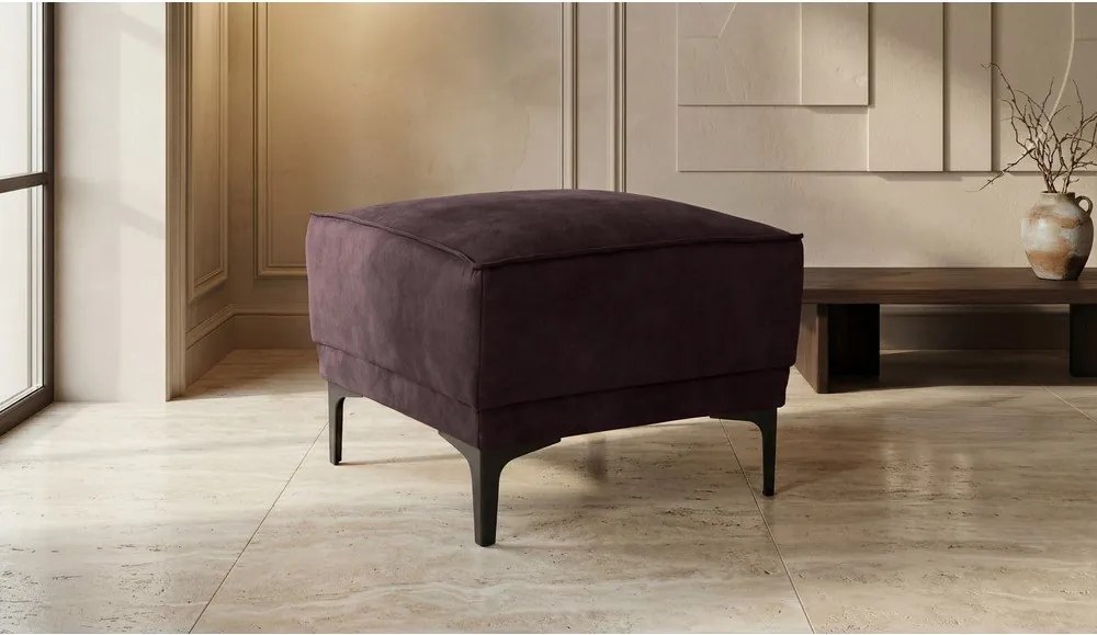 Brązowy puf z imitacji skóry Copenhagen – Scandic