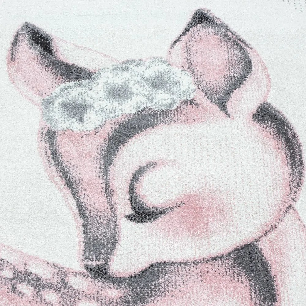 Jasnoszaro-różowy dywan dziecięcy ø 120 cm Bambi – Ayyildiz Carpets