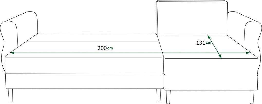 Rozkładana narożna sofa SILVIANO 230x140 cm, szara, uniwersalna