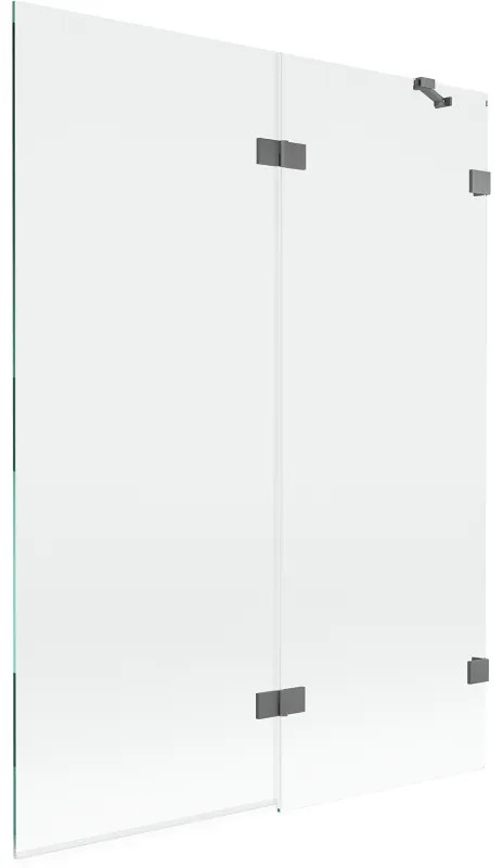 Mexen Lunar parawan nawannowy 2-skrzydłowy prawy 130 x 150 cm, transparent, gun metal - 897-130-100-95-00-P