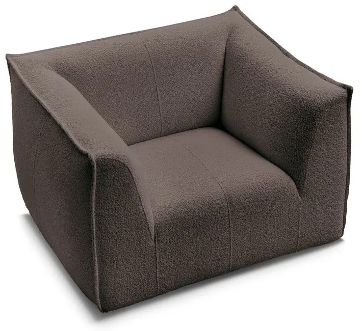 Brązowy fotel z materiału bouclé Giorgia – Bobochic Paris