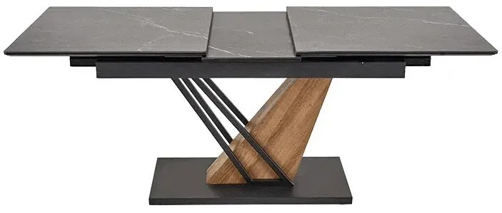 Stół rozkładany VOLANT 140(180)x90 czarny marmur/dąb złoty HALMAR