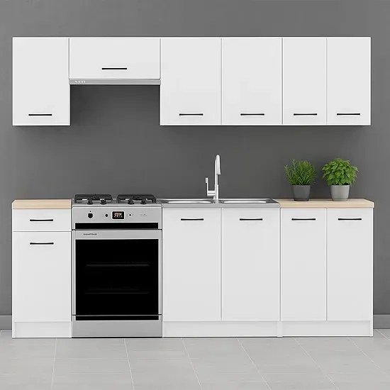 Biały komplet mebli kuchennych 240 cm T7-G68