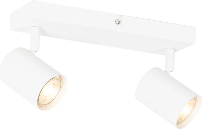 Nowoczesna lampa sufitowa biała 2-punktowa regulowana prostokątna - Jeana