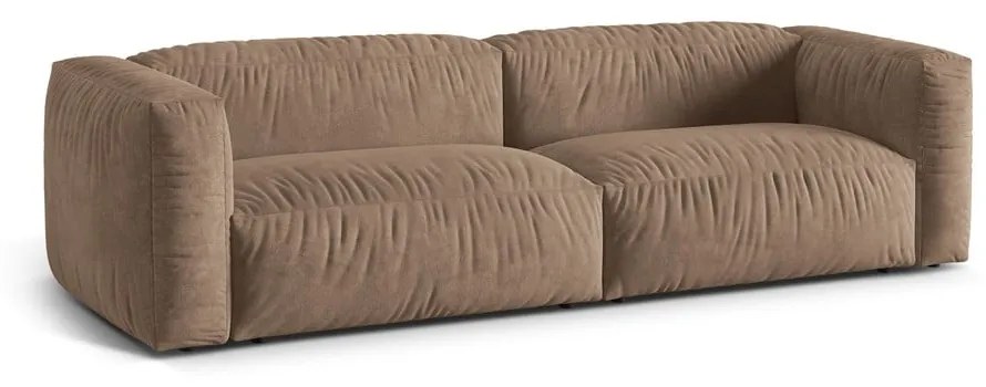 Jasnobrązowa aksamitna sofa modułowa 240 cm Martina – Micadoni