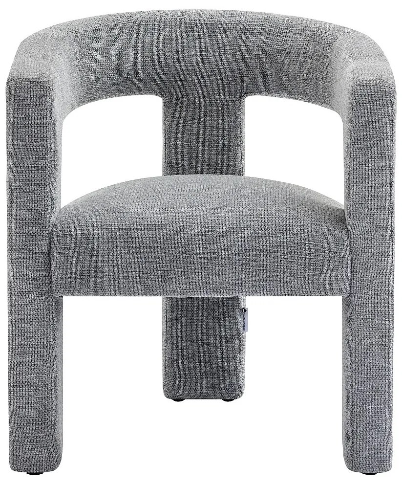 Fotel z teksturowaną szarą tapicerką - FAVINA