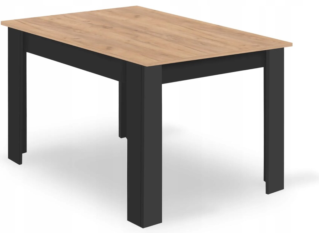 Zestaw stół NP 120x80 Craft Czarny + 4 krzesła LIBRA szare