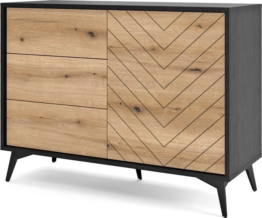 Komoda DIAMANTE 104 cm do Salonu Sypialni Czarny