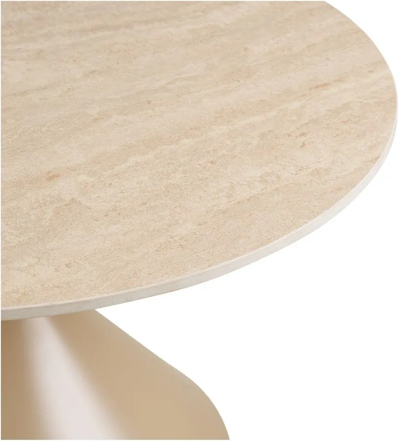 Beżowy okrągły stolik z ceramicznym blatem ø 70 cm Annecy – House Nordic
