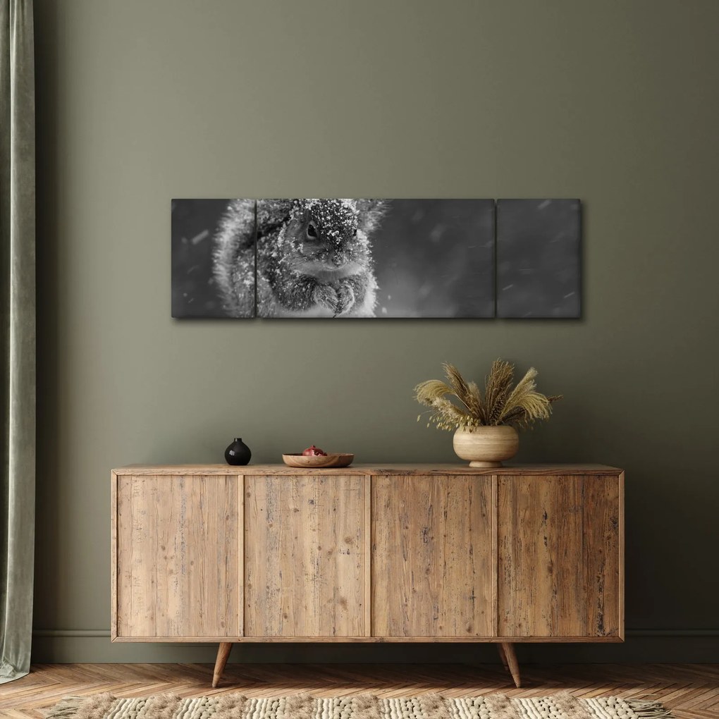 Obraz - Wiewiórka zimą (170x50 cm)