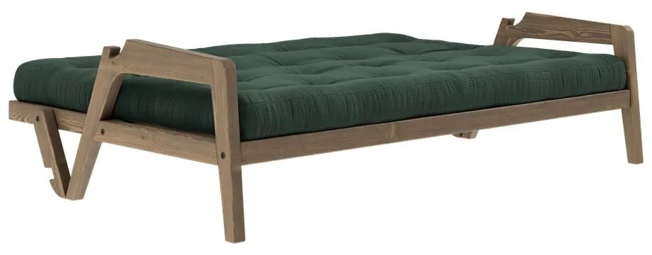 Zielona sztruksowa rozkładana sofa 204 cm Grab – Karup Design