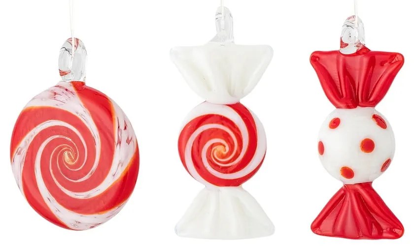 Szklane ozdoby świąteczne wykonane ręcznie zestaw 3 szt. 6 cm Festive – Bloomingville
