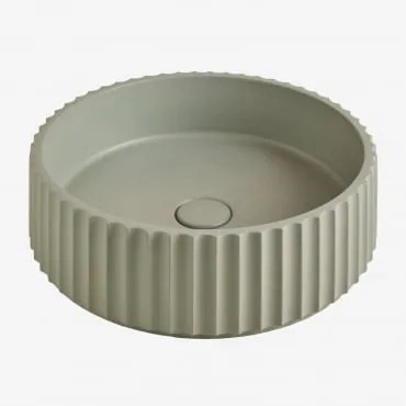 Okrągła Umywalka Ø40 Cm Z Betonu Teide Zielona Zatoka - Sklum