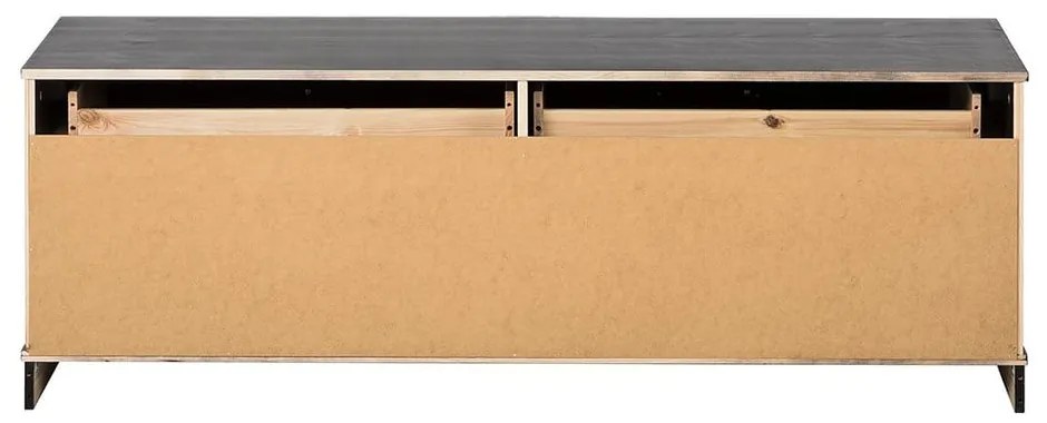 Ciemnobrązowa szafka pod TV z litego drewna sosnowego 137x47 cm Anita – Støraa
