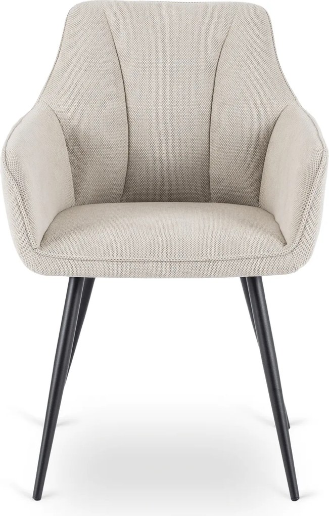 Krzesło Tapicerowane do Salonu NAWARA Kremowe Nowoczesne