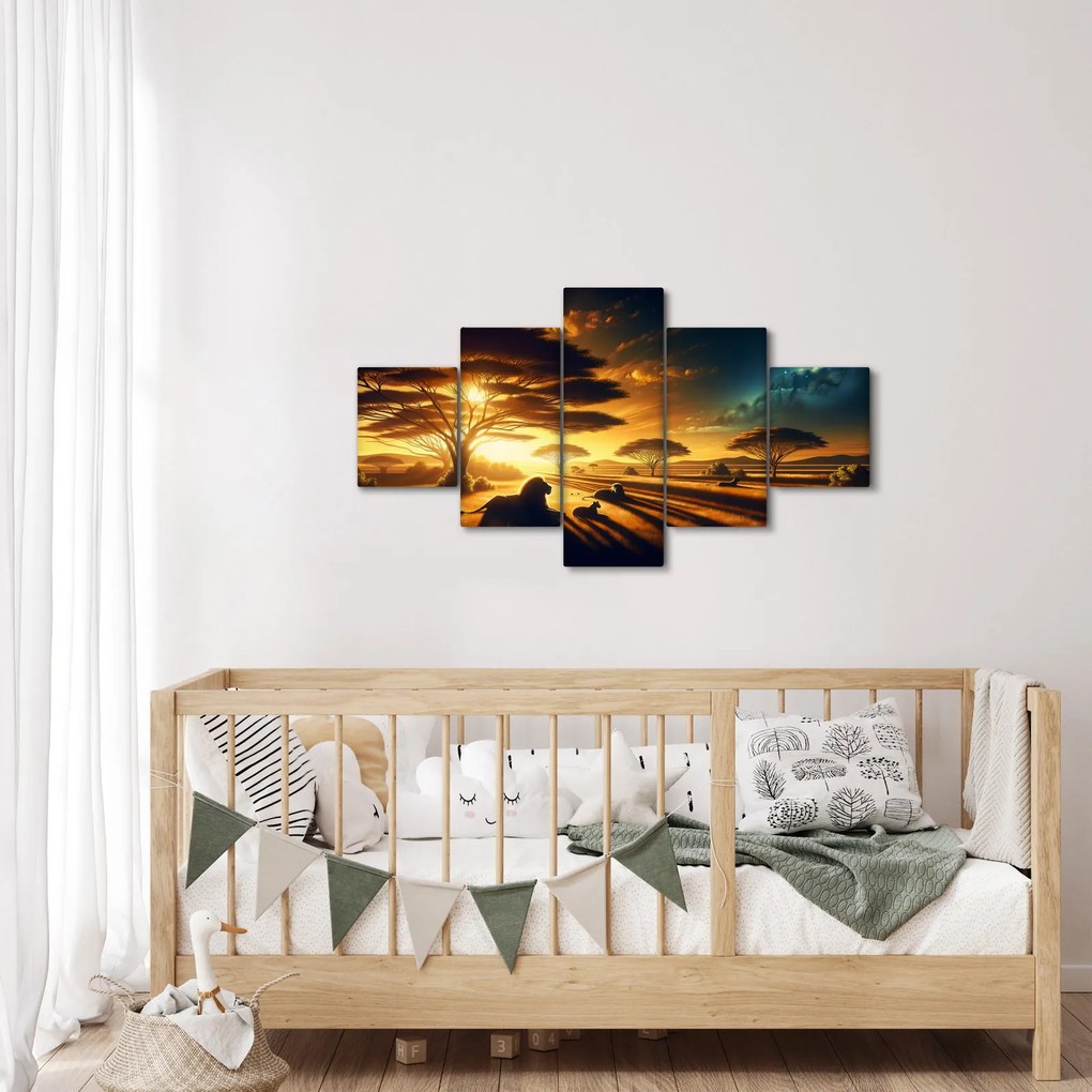 Obraz - Odpoczywające lwy (125x70 cm)