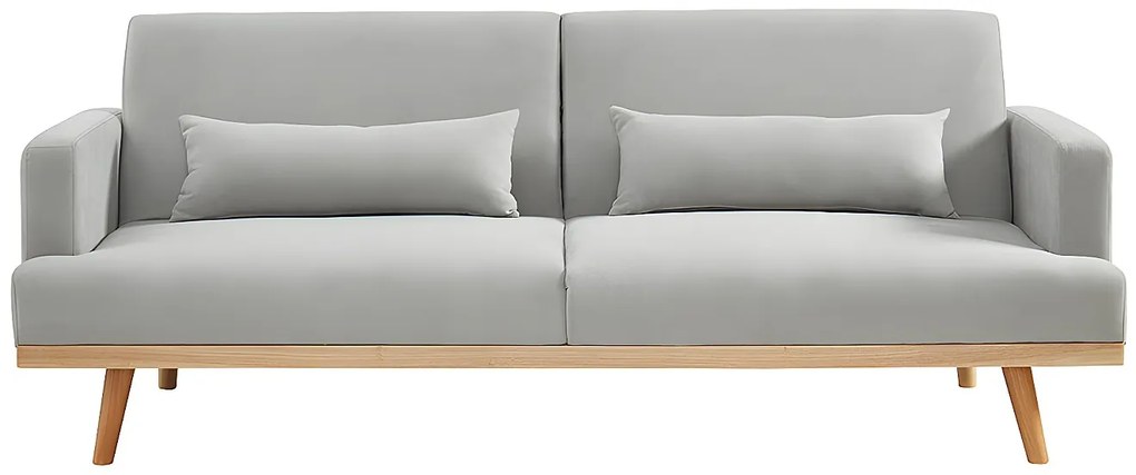 Rozkładana 3-osobowa kanapa z funkcją spania ESME z tkaniny – kolor jasny szary