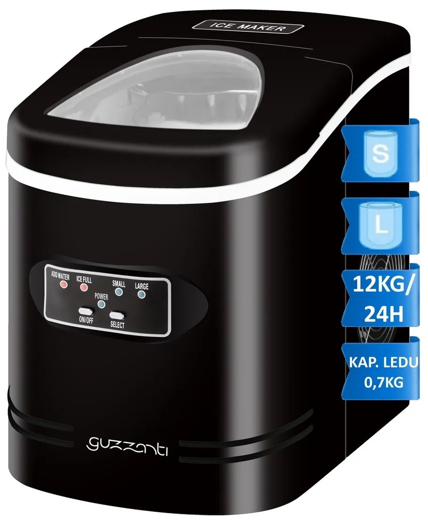 Guzzanti GZ 122 kostkarka do lodu, czarny