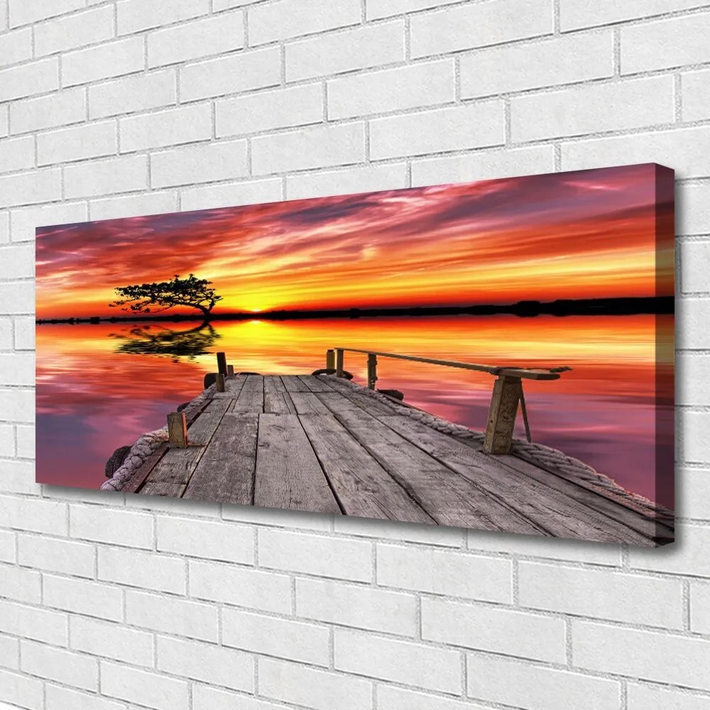 Obraz canvas Drewniane Molo nad Jeziorem