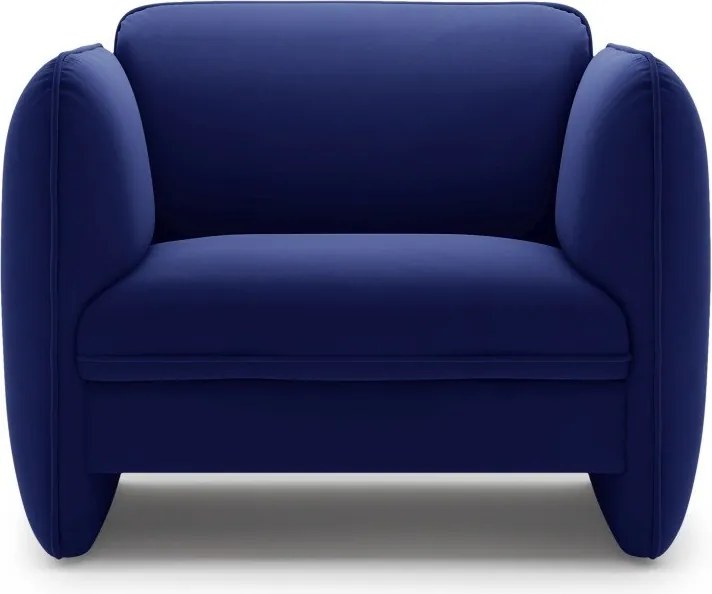 Niebieski aksamitny fotel Georgia – Micadoni