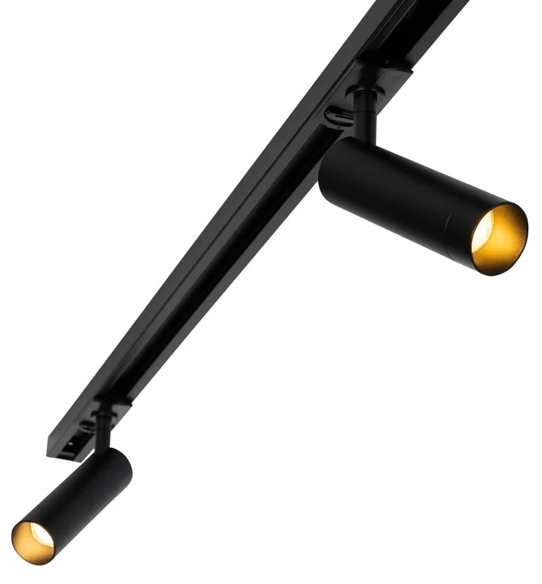 Nowoczesny system szynowy z 5 reflektorami czarny 1-fazowy 3,5cm - Iconic Jeana Luxe Nowoczesny Oswietlenie wewnetrzne