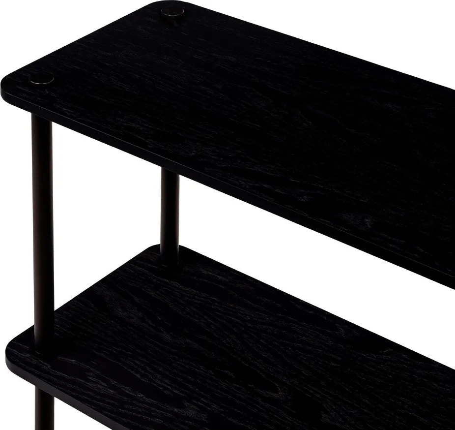 Czarny regał w dekorze dębu 80x54,5x35 cm Teidi – noo.ma