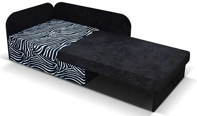 Czarno-biały tapczan kubuś z motywem zebry K7-N31