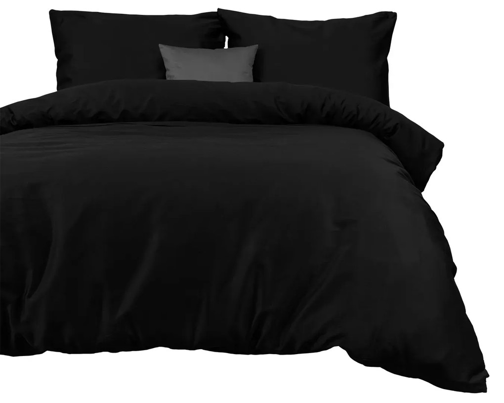 Komplet pościeli satyna bawełniana CZARNY 04000966 160x200  DARYMEX
