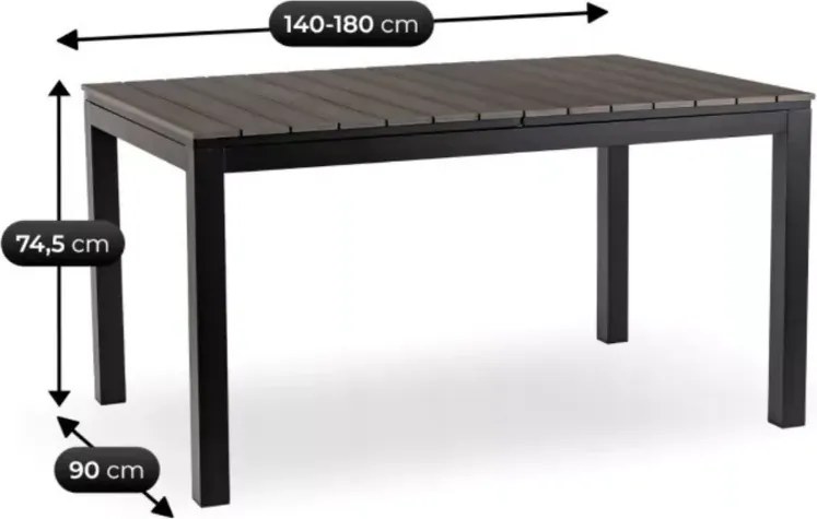 Stół ogrodowy rozkładany Lorini metalowy taras loft