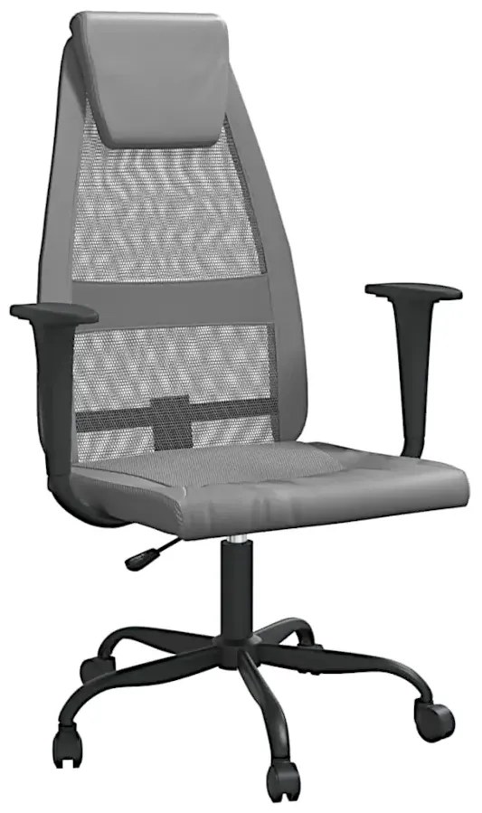 Szare wygodne krzesło do biurka z regulacją wysokości - Inavi