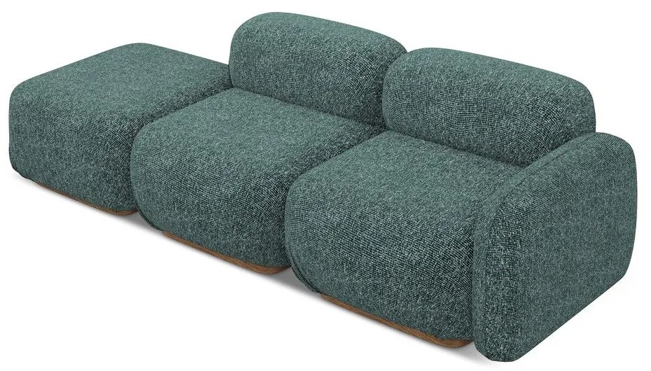 Turkusowy szezlong modułowy (prawostronny) Ailani – Makamii