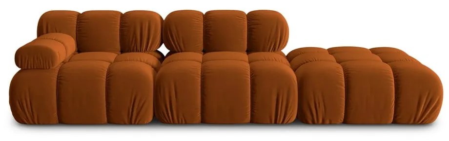 Pomarańczowa aksamitna sofa 282 cm Bellis – Micadoni Home