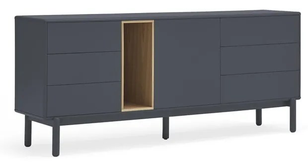Ciemnoszara wysoka komoda 180x76 cm Corvo – Teulat