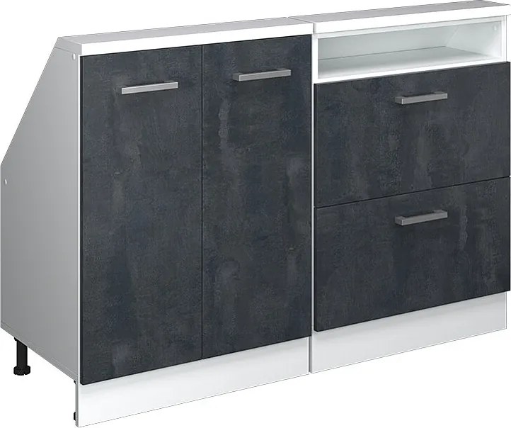 Zestaw szafek na dach skośny czarny beton/biały 120x46x81.6 rion