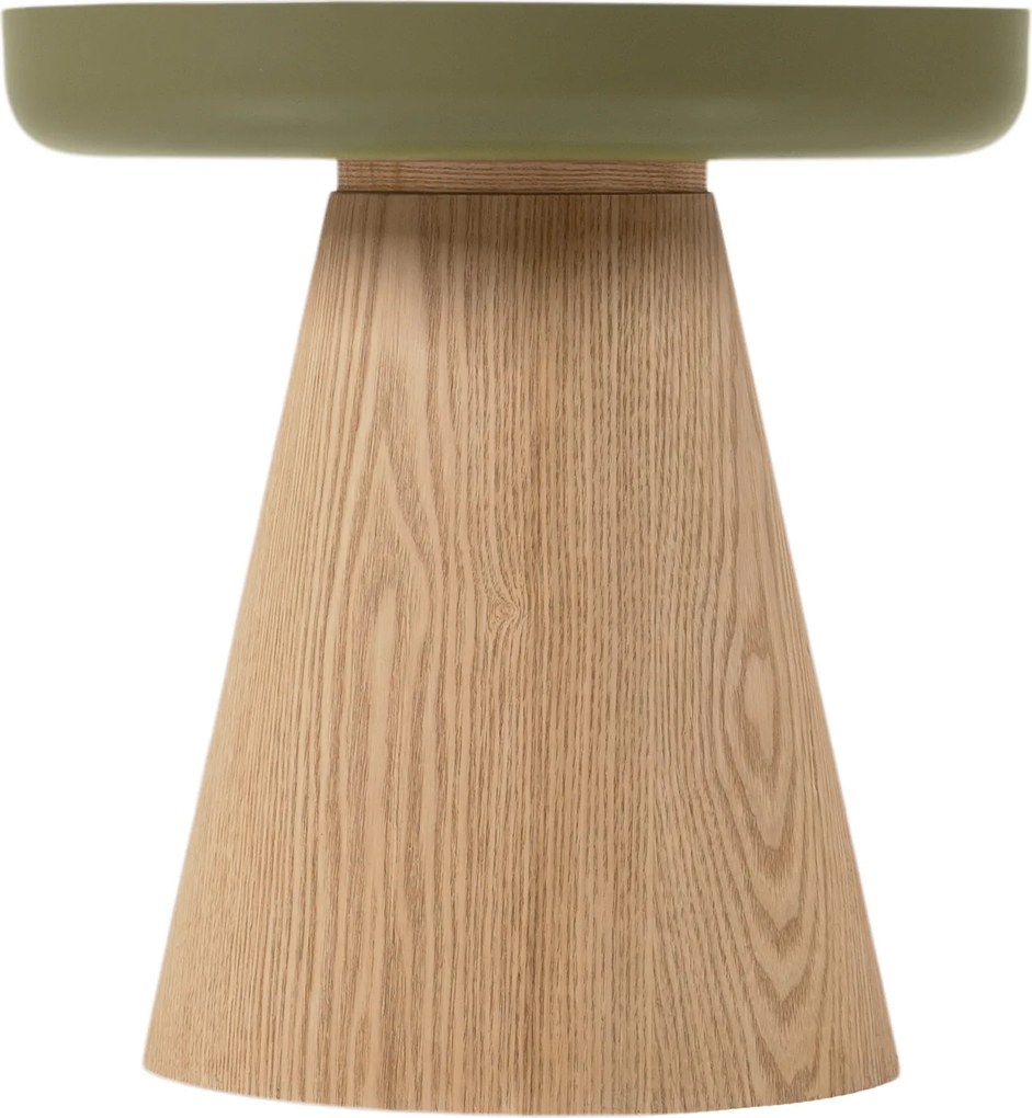 Stolik kawowy okrągły Tresel 40 cm do salonu - naturalny / zielony