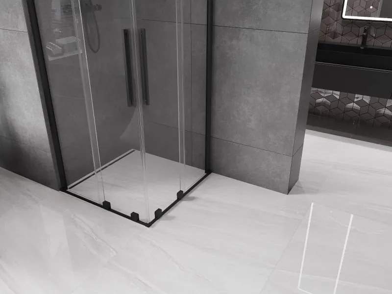 Mexen Velar Duo kabina prysznicowa rozsuwana 80 x 80 cm, transparent, czarna - 871-080-080-02-70