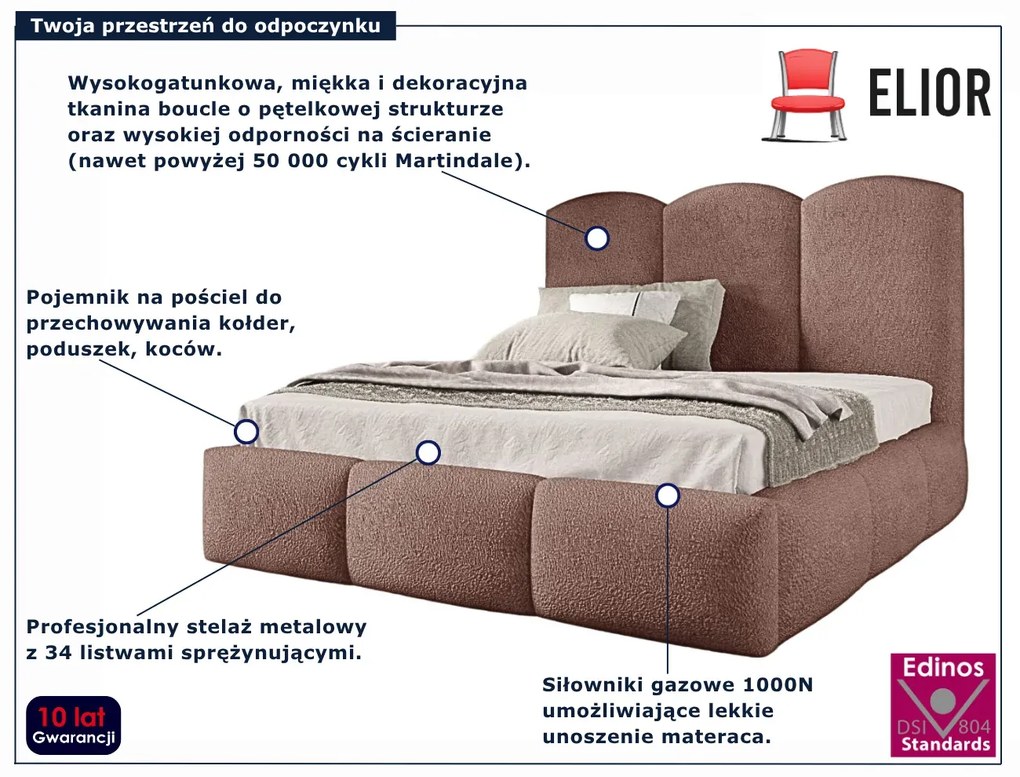 Różowe łóżko chmurka z pikowanym zagłówkiem 5 rozmiarów T9-H05