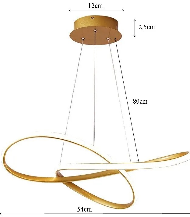 Lampa nowoczesna LED wisząca sufitowa pierścienie AT61-ESL-Gold