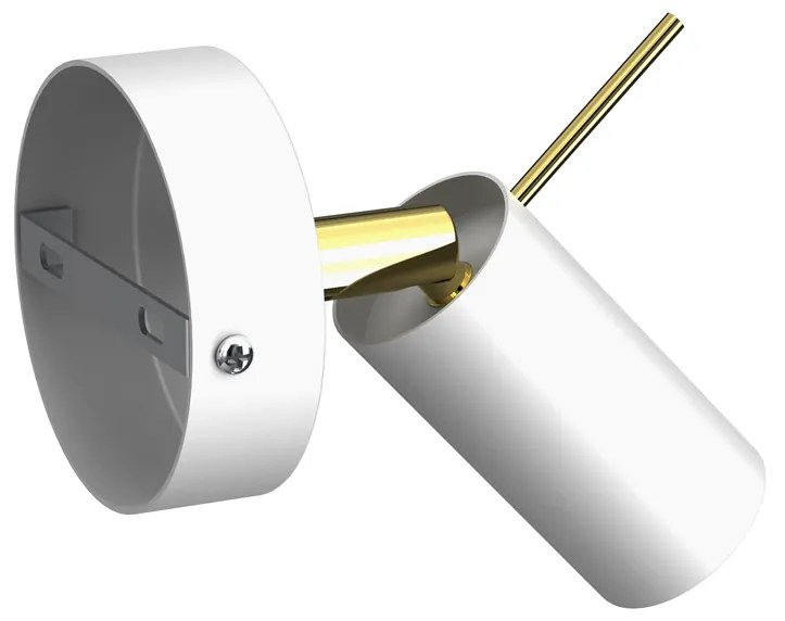 Kinkiet PRESTON GOLD/WHITE 1x mini GU10, biały, kierunkowy, pojedynczy
